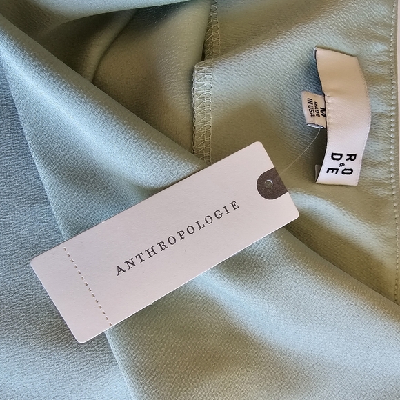 NWT RO & DE Anthropologie Women's "Satin" Formal Tank Top Strap Mint SZ Medium - Picture 10 of 12